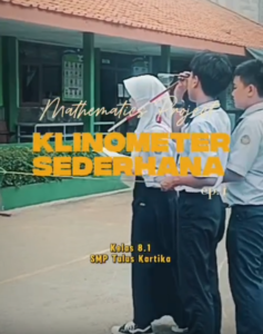 Mengukur ketinggian objek menggunakan klinometer sederhana hasil murid kelas 8.